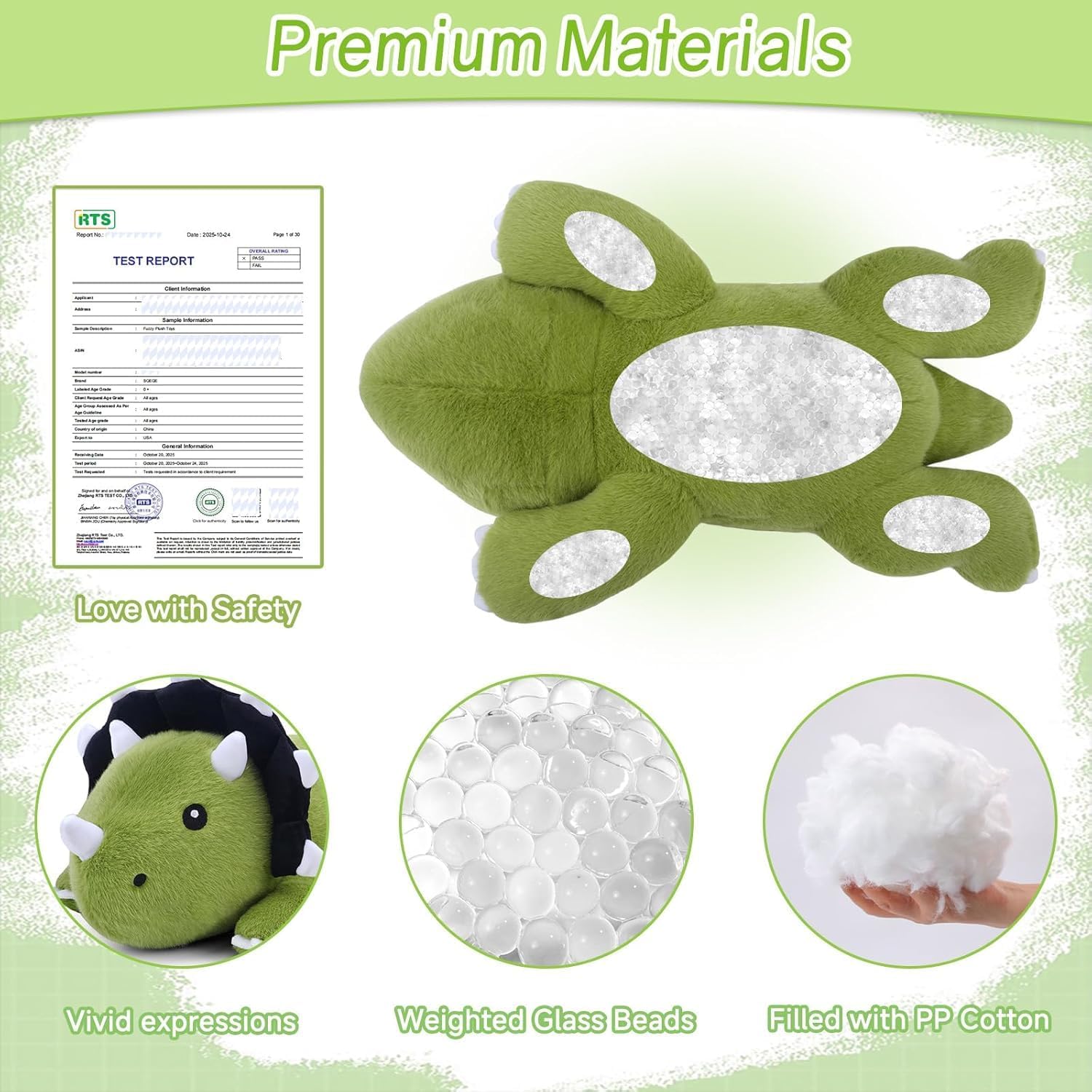 Thumbnail 3 de SQEQE Weighted Triceratops Dinosaur Plush: A Cozy 23.6-Inch Hug for All Ages