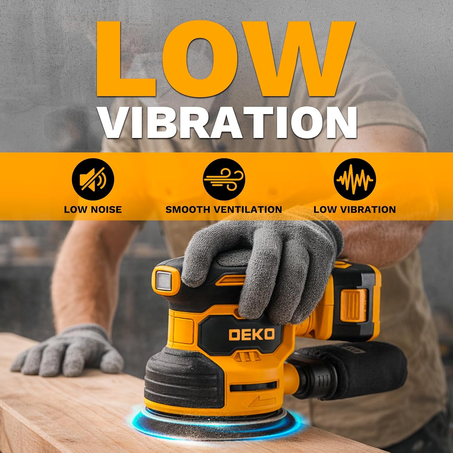 Detalle 2 de DEKOPRO 20V Cordless Orbital Sander 125mm