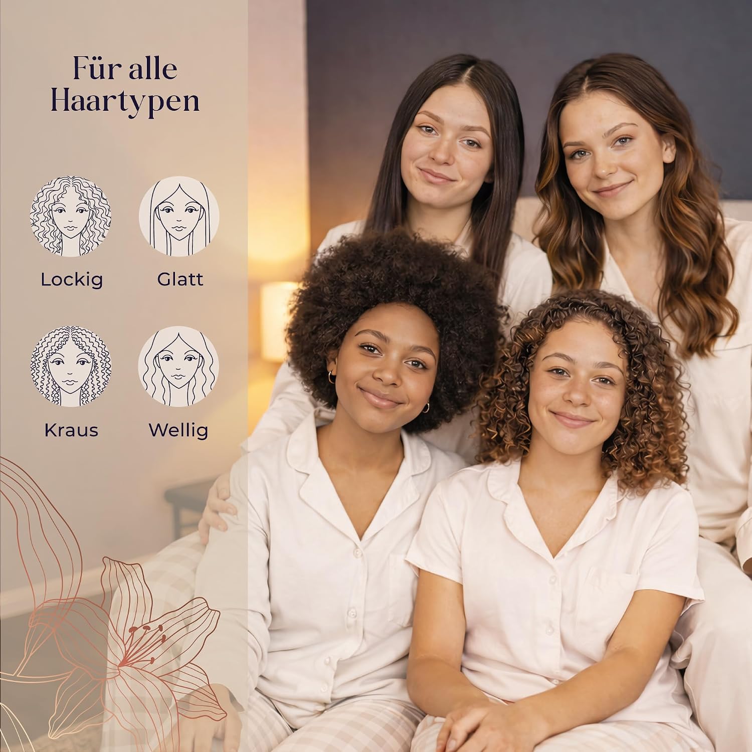 Detalle 2 de Dreamzie Seidenhaube zum Schlafen – 100% Maulbeerseide, doppellagig, atmungsaktiv und verstellbar