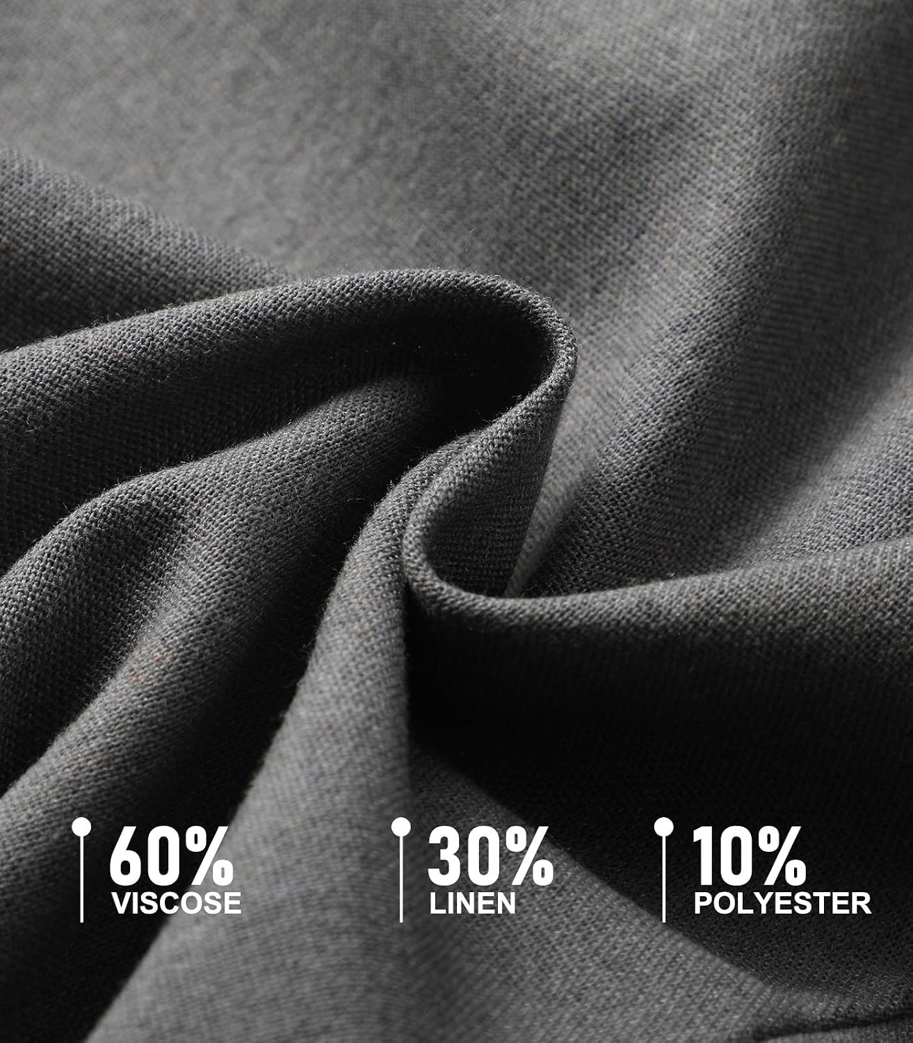 Detalle 2 de Zetieny Herren Leinen-Shorts Casual für Sommer & Alltag mit elastischem Bund und mehreren Taschen