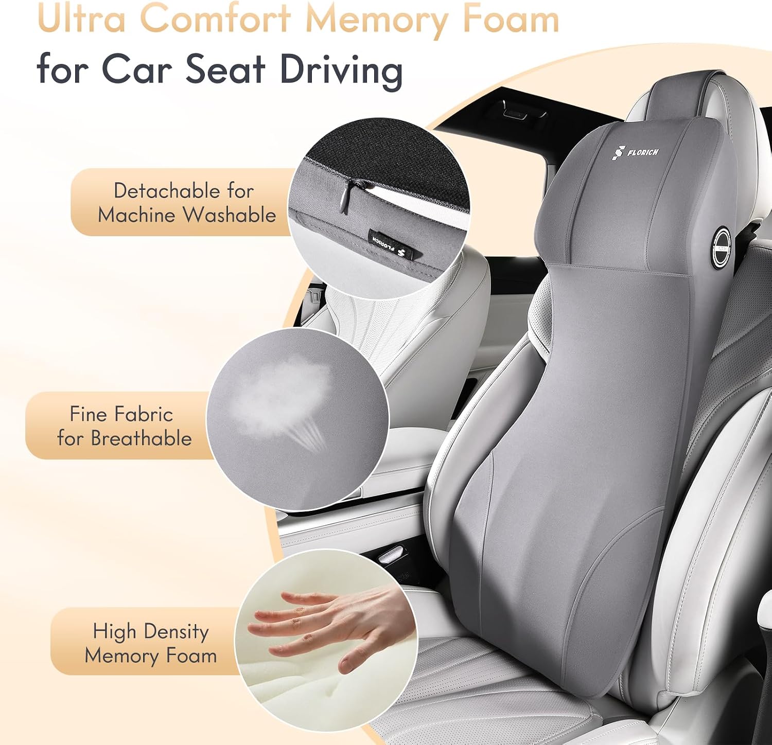 Detalle de FLORICH Car Seat Cushion, Memory Foam