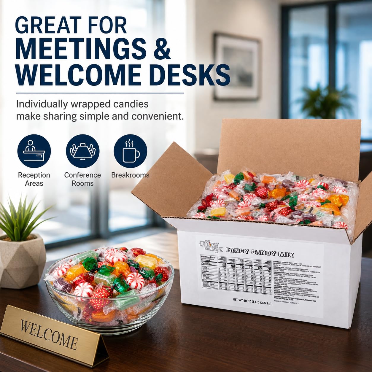 Detalle de Office Snax OFX00671 Fancy Mix Hard Candy, Individually Wrapped, 5 lb