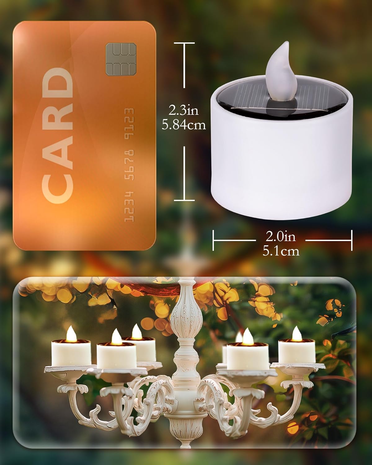 Thumbnail 3 de Homemory Solar-Teelichter 6er Set mit Dämmerungssensor – wasserdichte, wiederaufladbare LED für außen