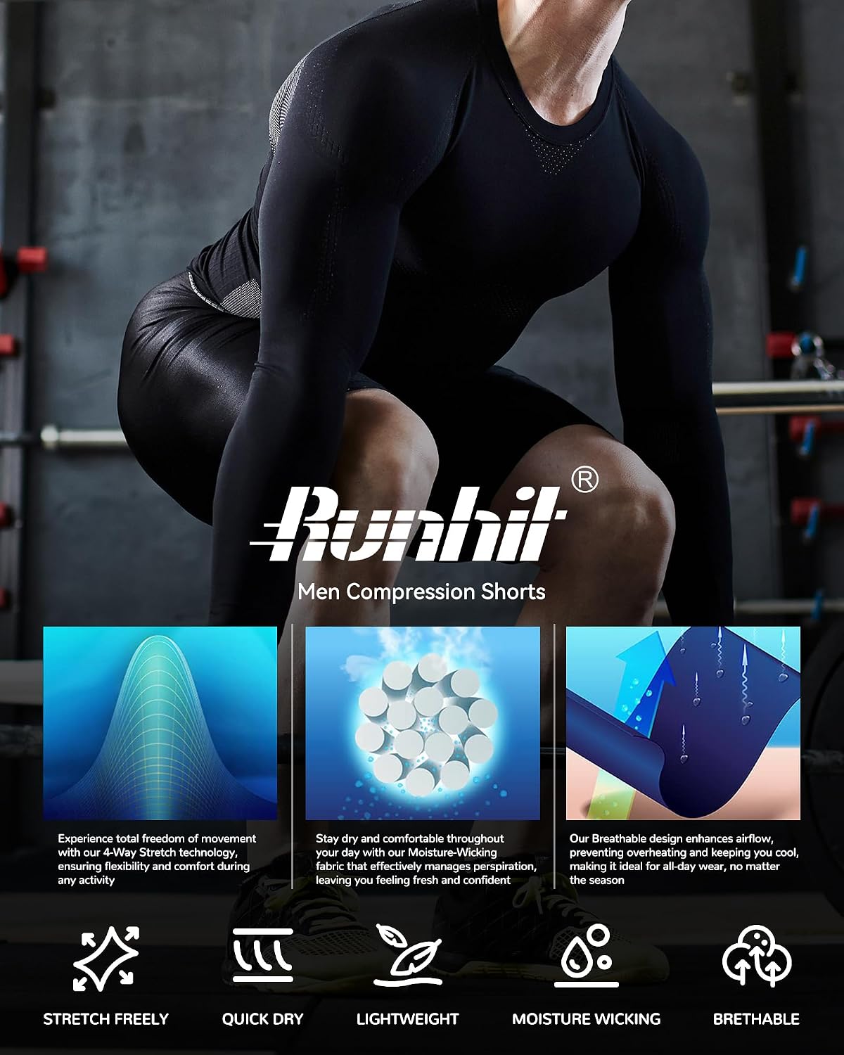 Thumbnail 4 de Runhit compression shorts, 9-inch
