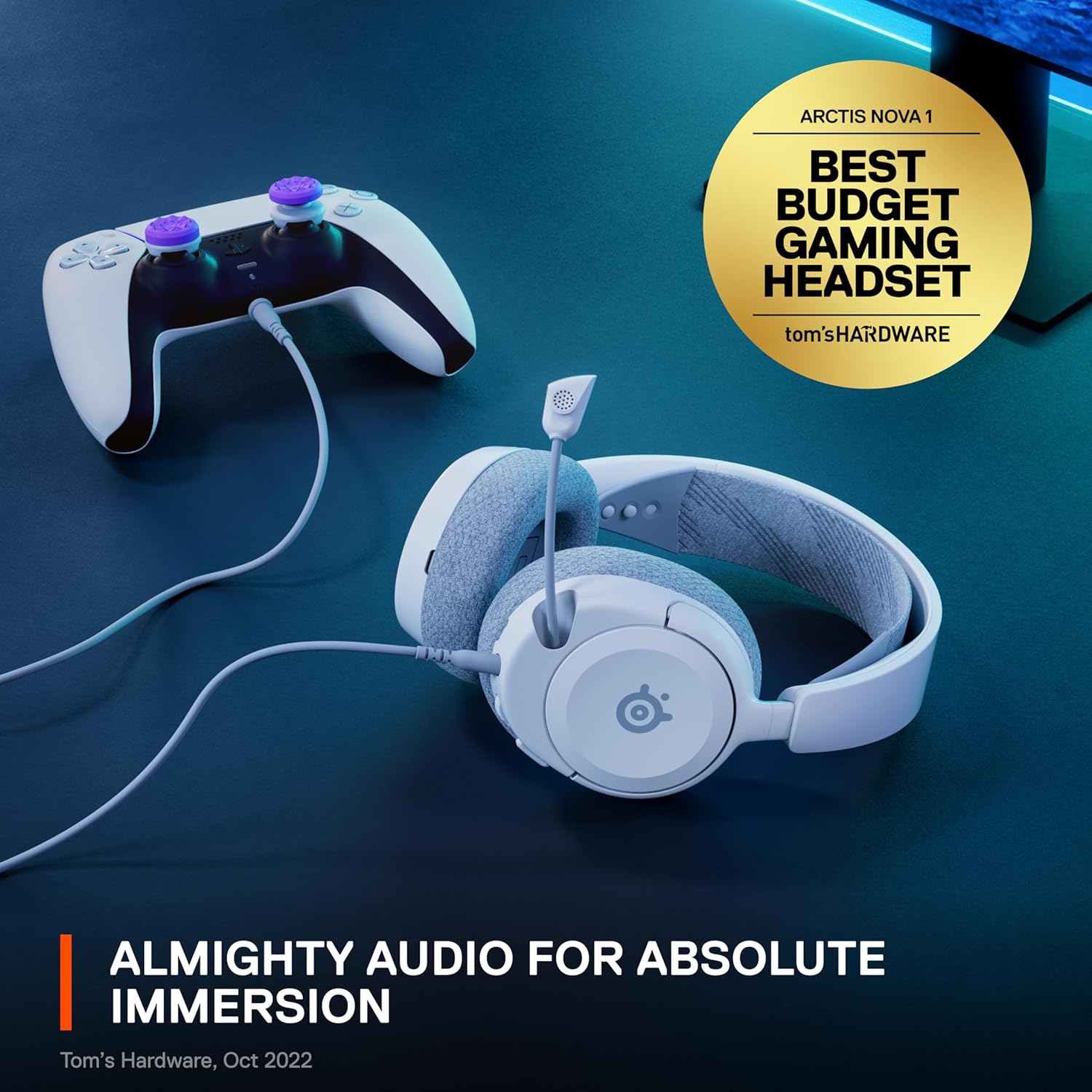 Thumbnail 2 de SteelSeries Arctis Nova 1P for PlayStation (PS5) gaming headset – white