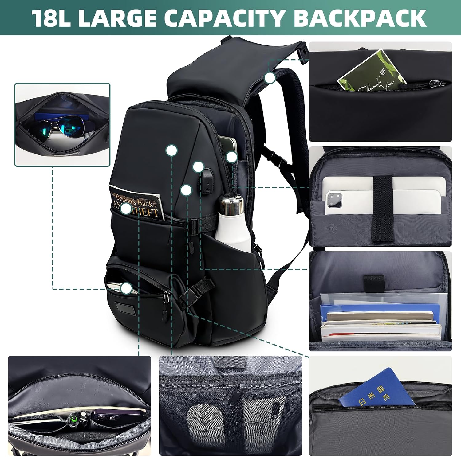 Thumbnail 5 de KINGSLONG Pro Business Backpack 15.6–17" Laptop