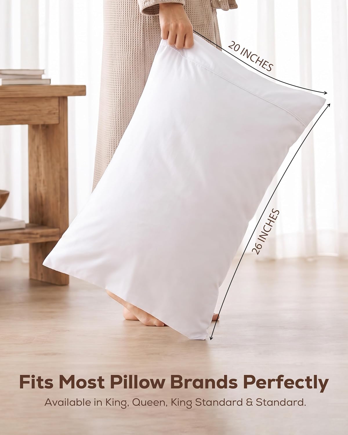 Detalle de Utopia Bedding HU-XI-201 Standard Microfiber Pillowcases, Set of 4, White
