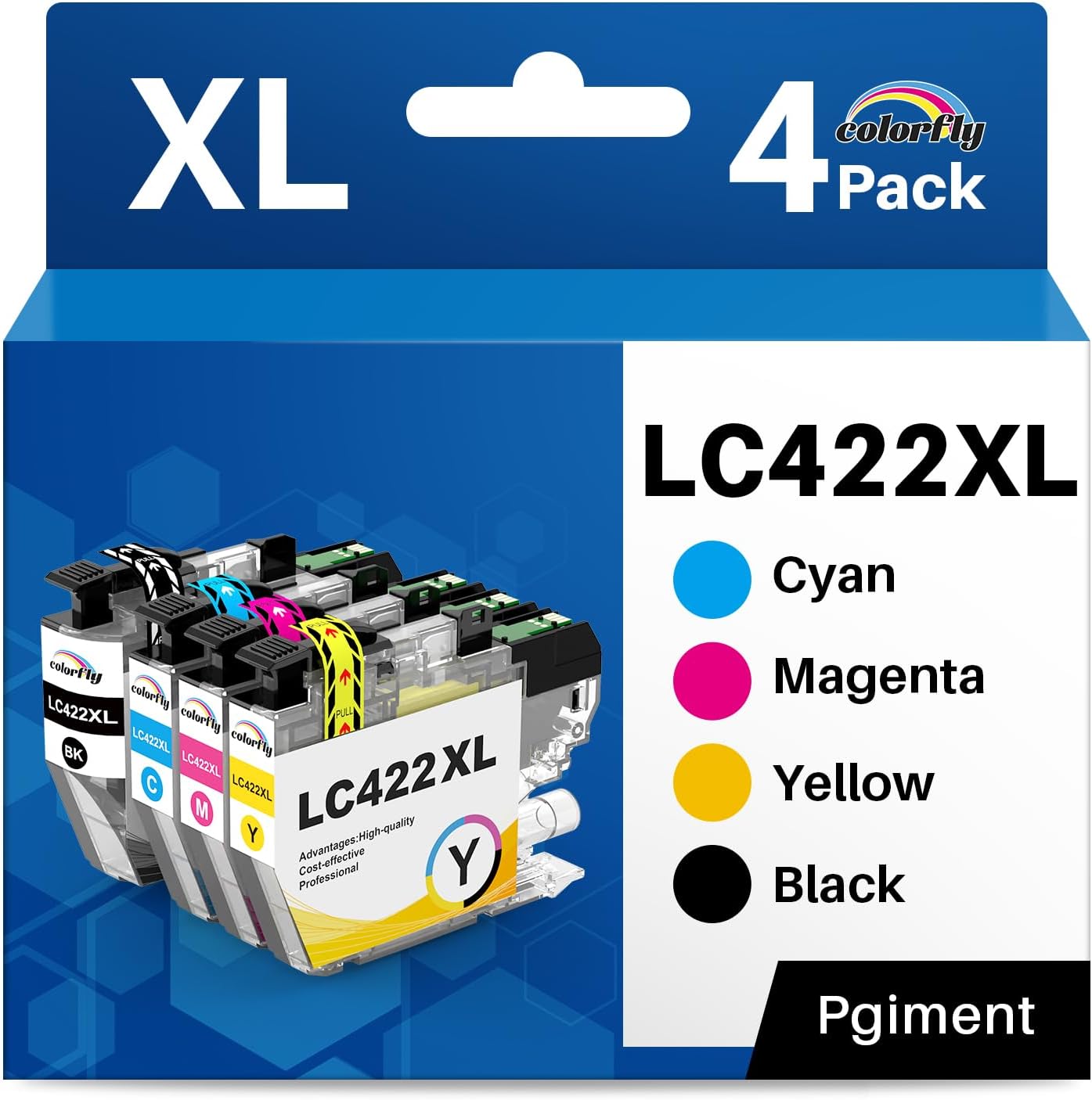 Detalle de Cartucce compatibili Brother LC422XL (LC422) ColorFly da 4 pezzi per MFC-J5340DW/J5345DW/J5740DW/J6540DW/J6940DW