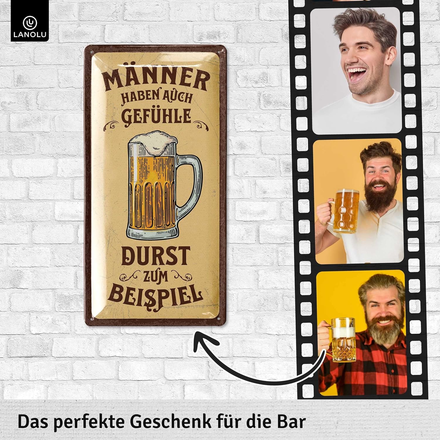 Thumbnail 1 de LANOLU Retro Blechschild 16x32cm