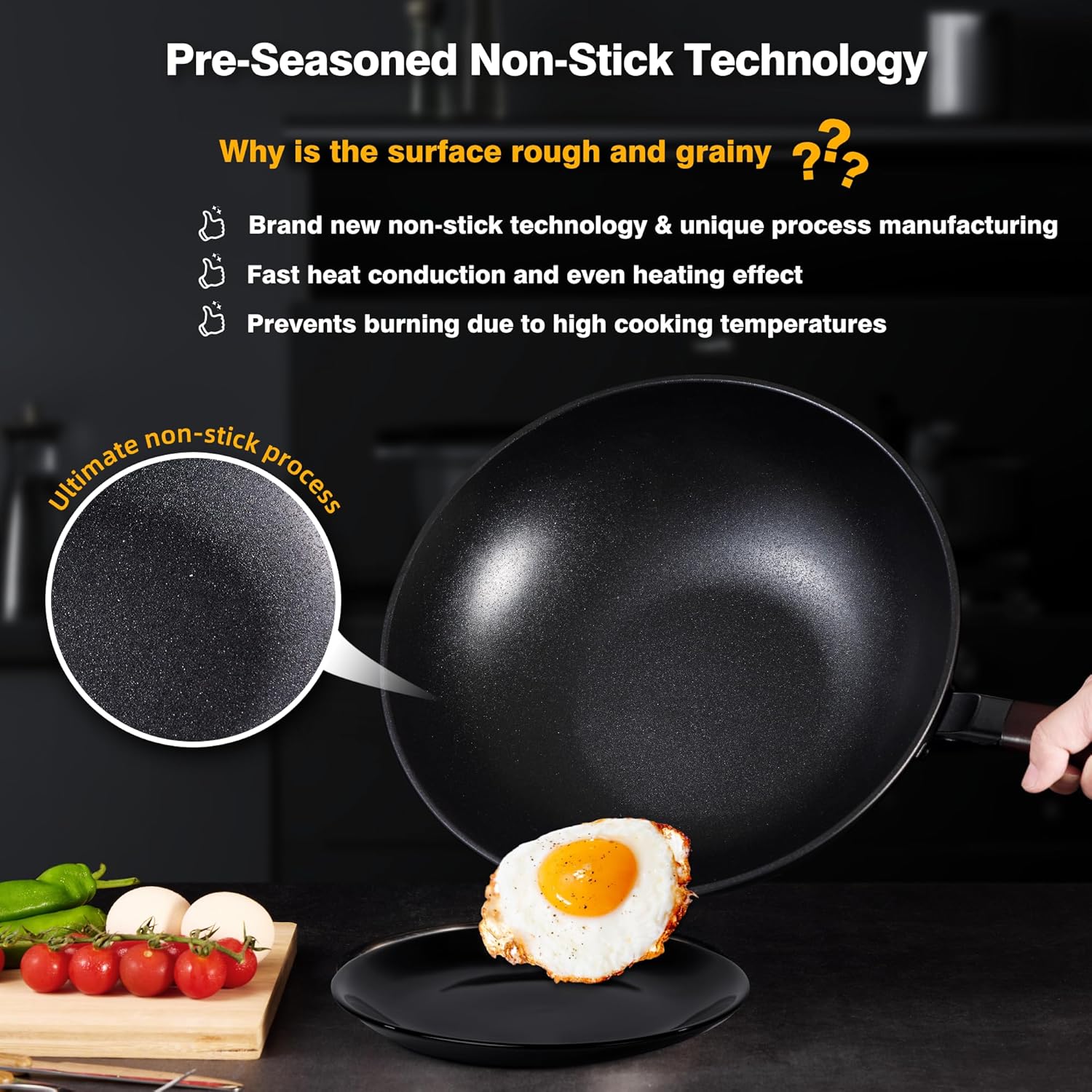 Detalle de teewe Carbon Steel Wok 13-inch