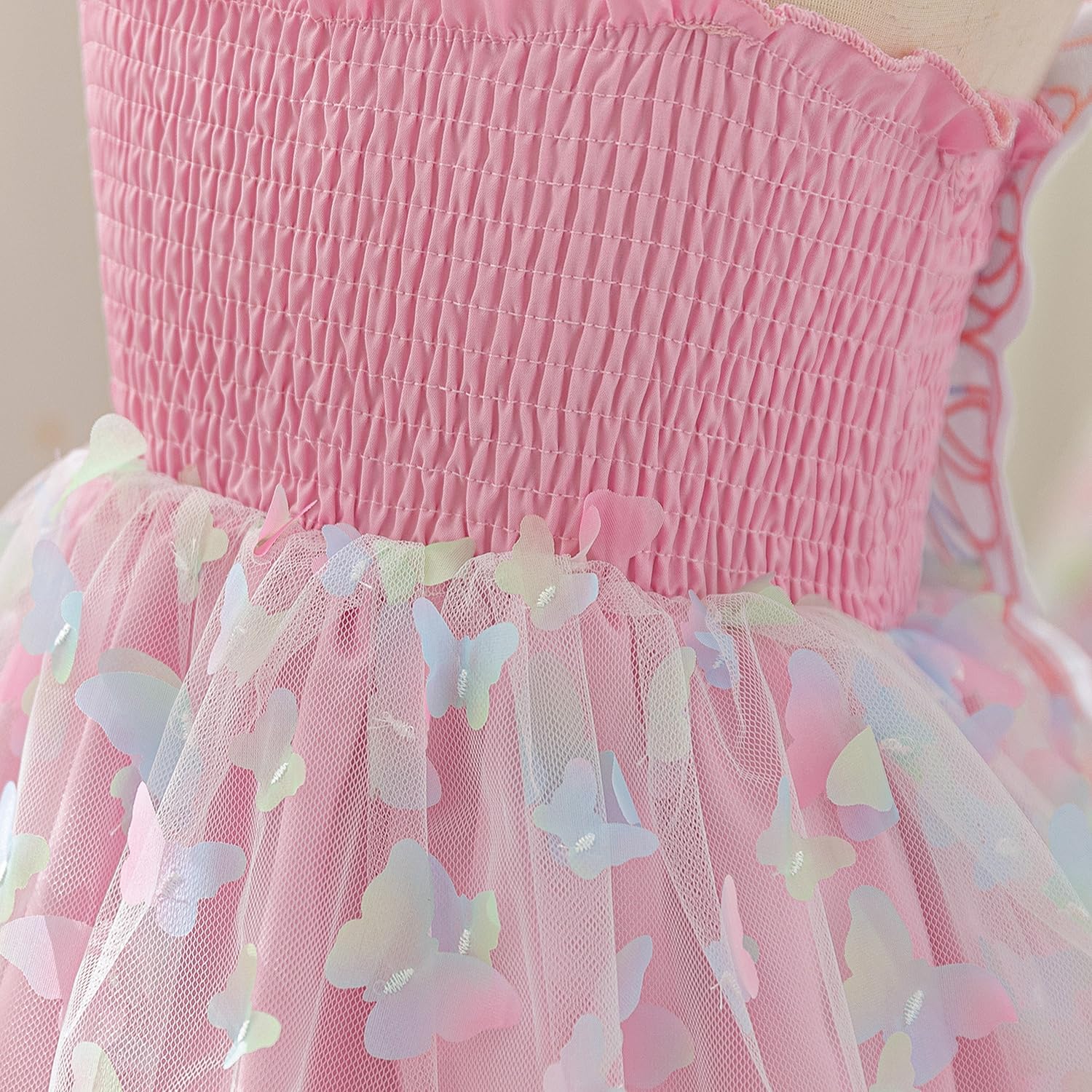 Thumbnail 4 de NNJXD Baby Girl Rainbow Tulle Dress: Fairy Butterfly Party Attire for Toddlers