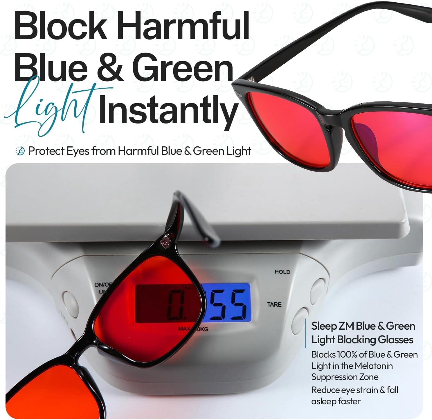 Detalle de Sleep ZM Blue Light Blocking Glasses with 13-Lens System for Sleep & Light Sensitivity
