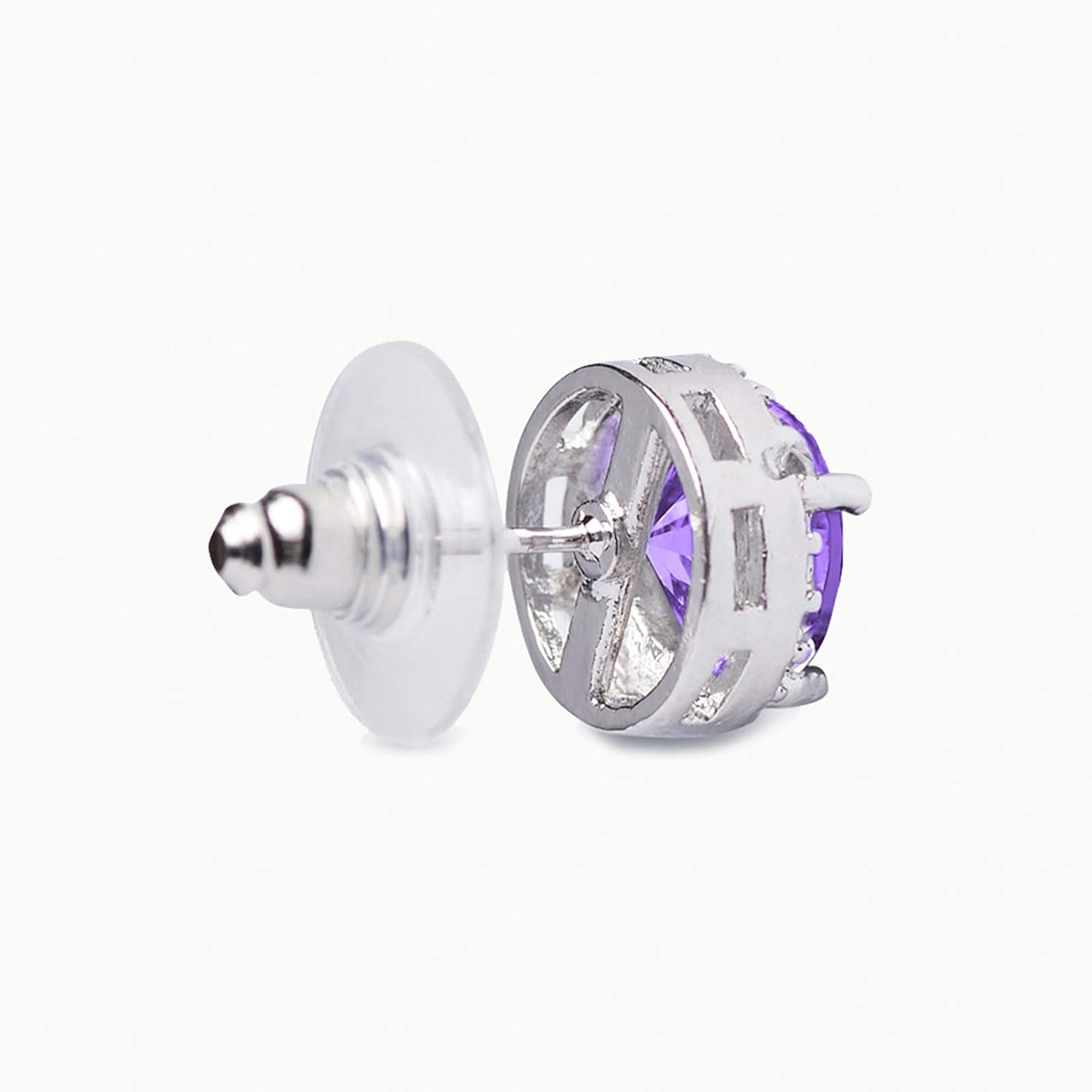 Detalle 2 de SWEETV Cubic Zirconia Stud Earrings 8mm