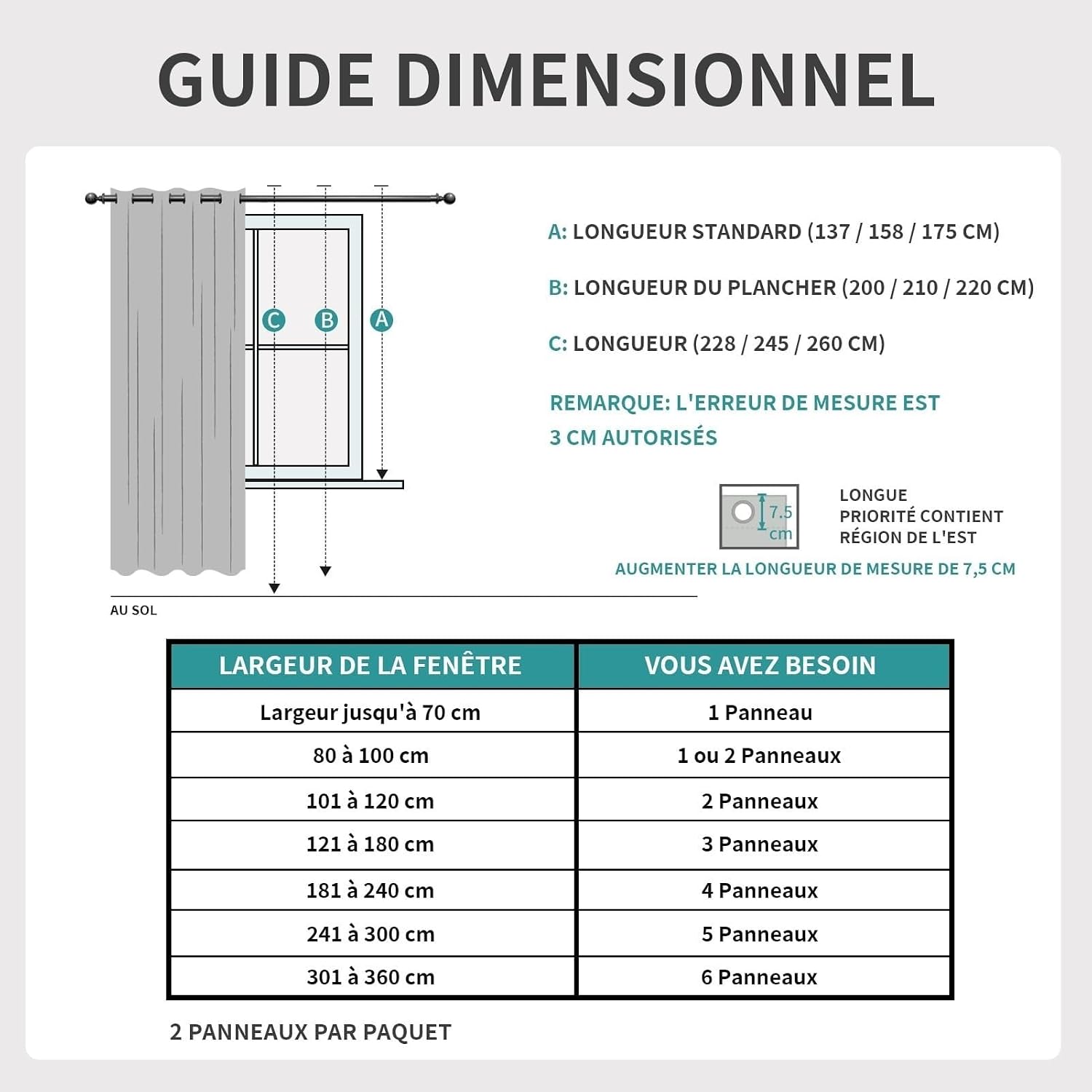 Thumbnail 6 de Joydeco Rideaux occultants thermiques anti-froid et anti-chaleur 117 x 137 cm (lot de 2) beige clair