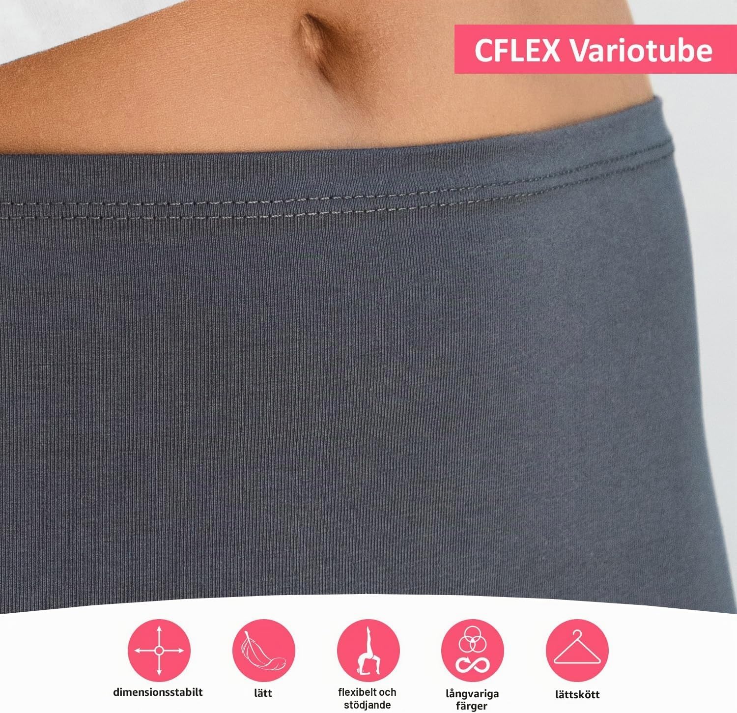 Detalle de CFLEX variotub för dam i bomullsblandning – njurvärmare, topp och minikjol