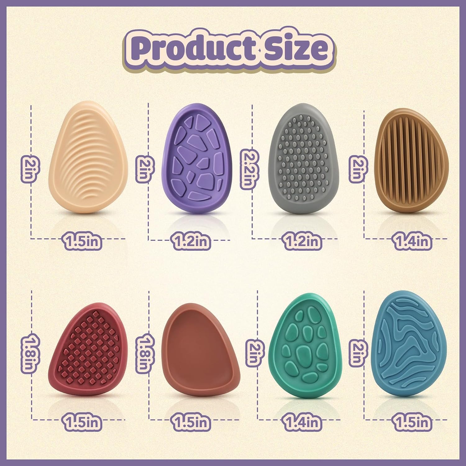 Detalle de ZaxiDeel 2410JY10 Sensory Fidget Worry Stones, 8-Pack, Textured and Quiet