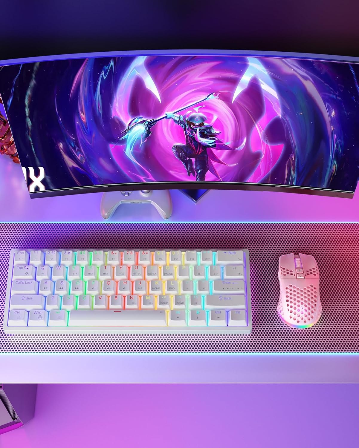 Detalle 2 de SOLAKAKA SM600 Wireless Gaming Mouse, 7 Programmable Buttons and Honeycomb Shell