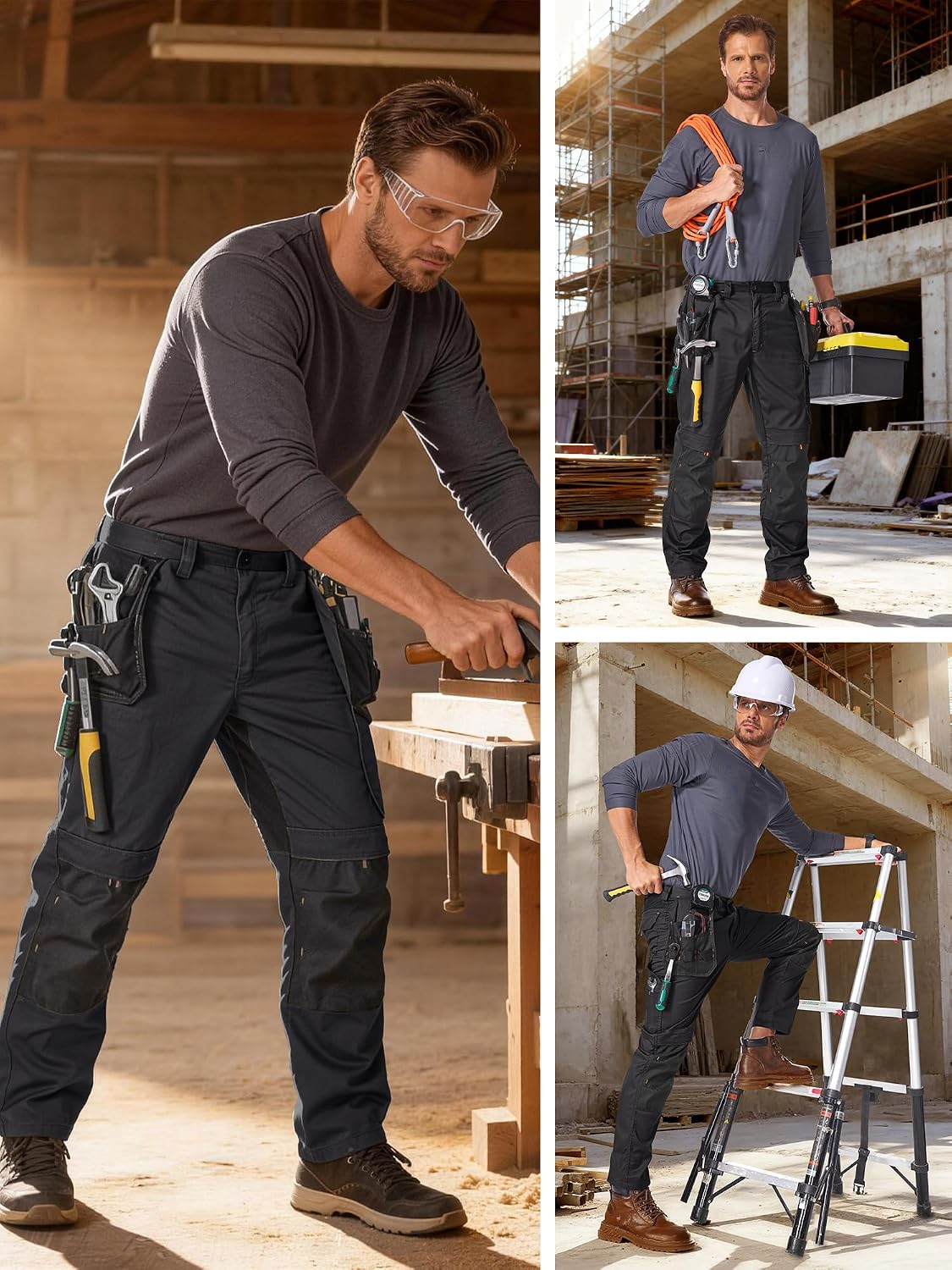 Thumbnail 6 de mosingle Men's Work Trousers Durable Stretch Cargo
