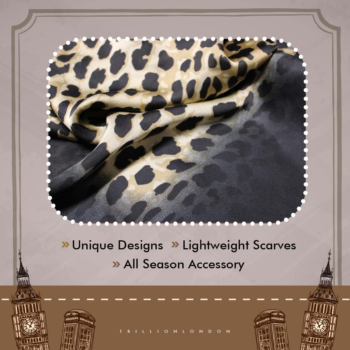 Thumbnail 2 de Trillion London Spring Collection Designer Silk Scarf – 180x90 cm, 100% Silk