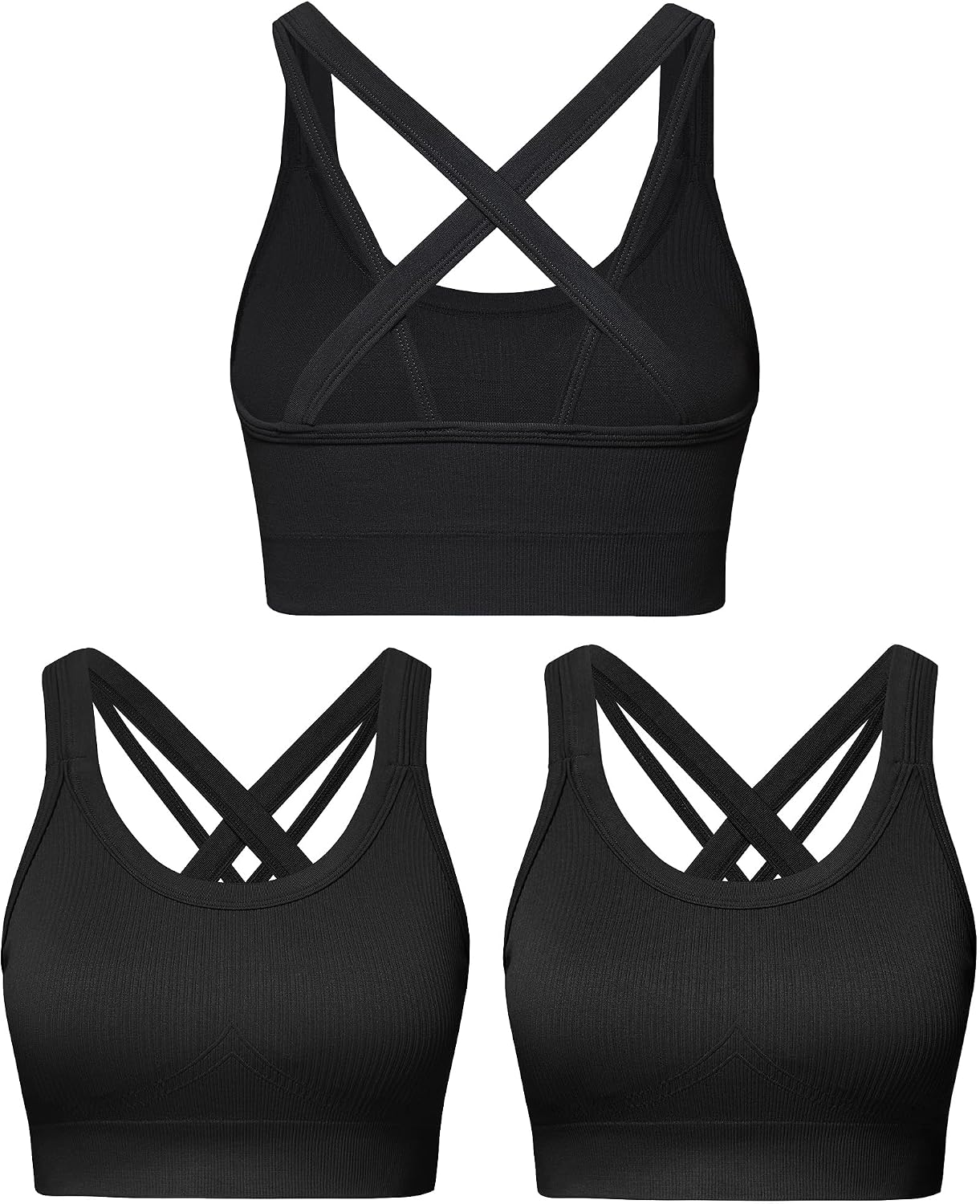 Detalle de Sports Bras for Women HIigh Support, Criss-Cross Back Padded Strappy High Impact – Large Bust