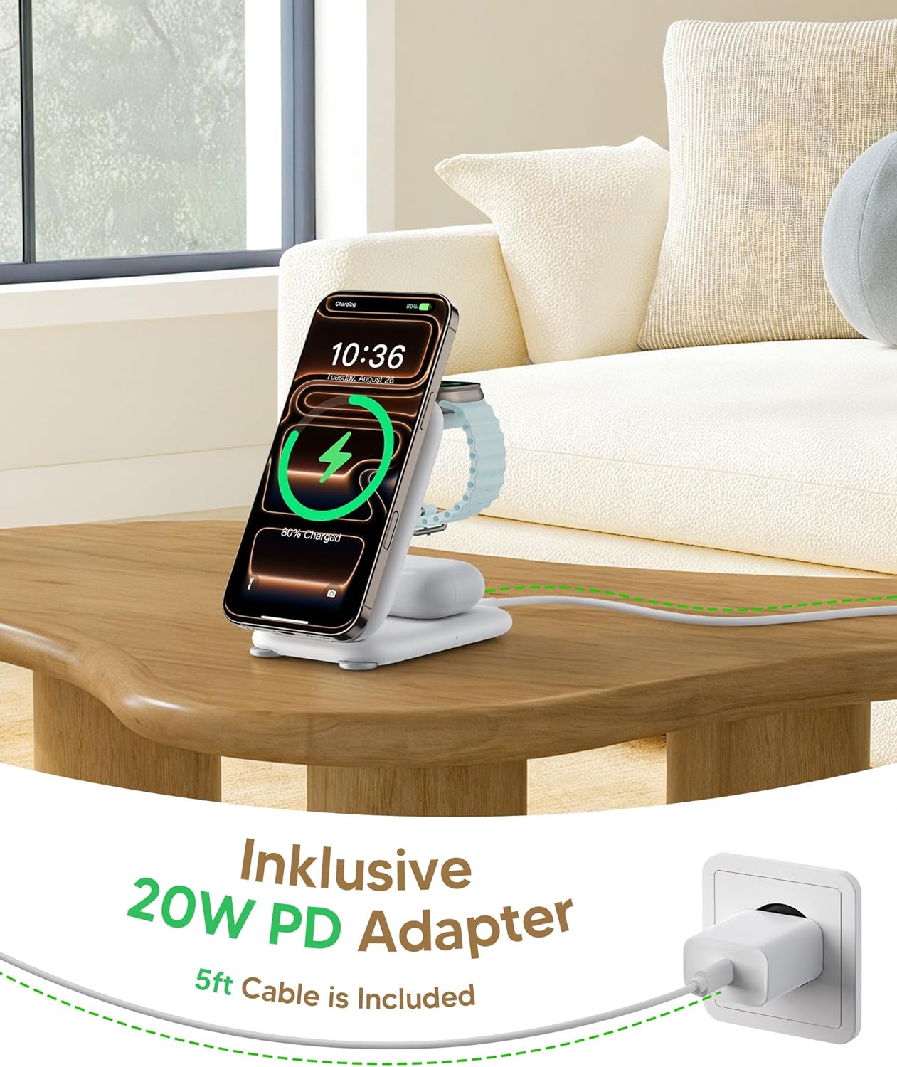 Thumbnail 6 de Mukiya Station de Charge 3 en 1 pliable