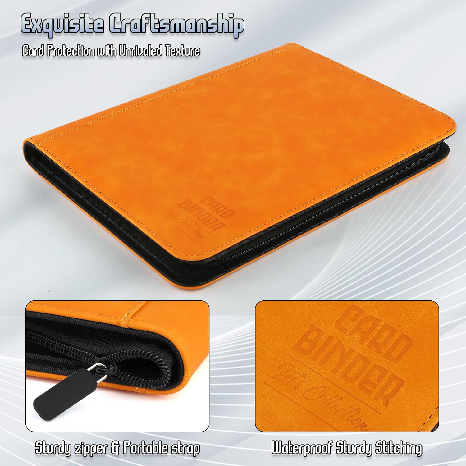 Detalle de Premium 9-Pocket Trading Card Binder 540-Pocket Orange