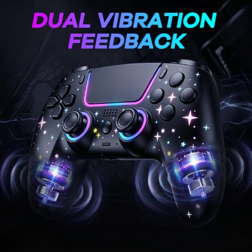 Thumbnail 6 de Pogriko manette sans fil pour PS5, PS5 Pro et Slim, éclairage RGB et boutons arrière
