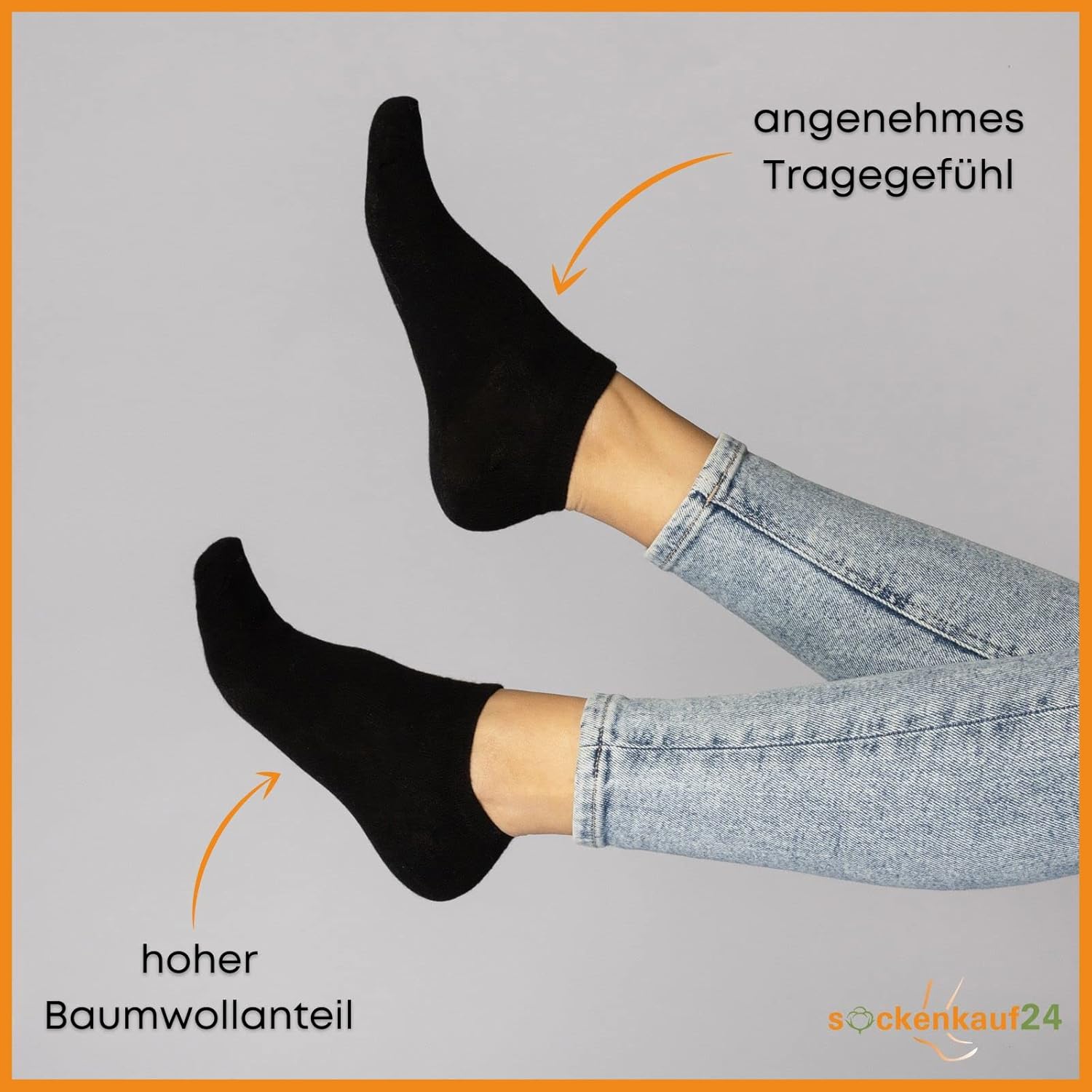 Thumbnail 1 de 10 | 20 | 30 Paar Sneaker Socken Herren Damen aus Baumwolle – sockenkauf24, Schwarz/Weiß/Grau