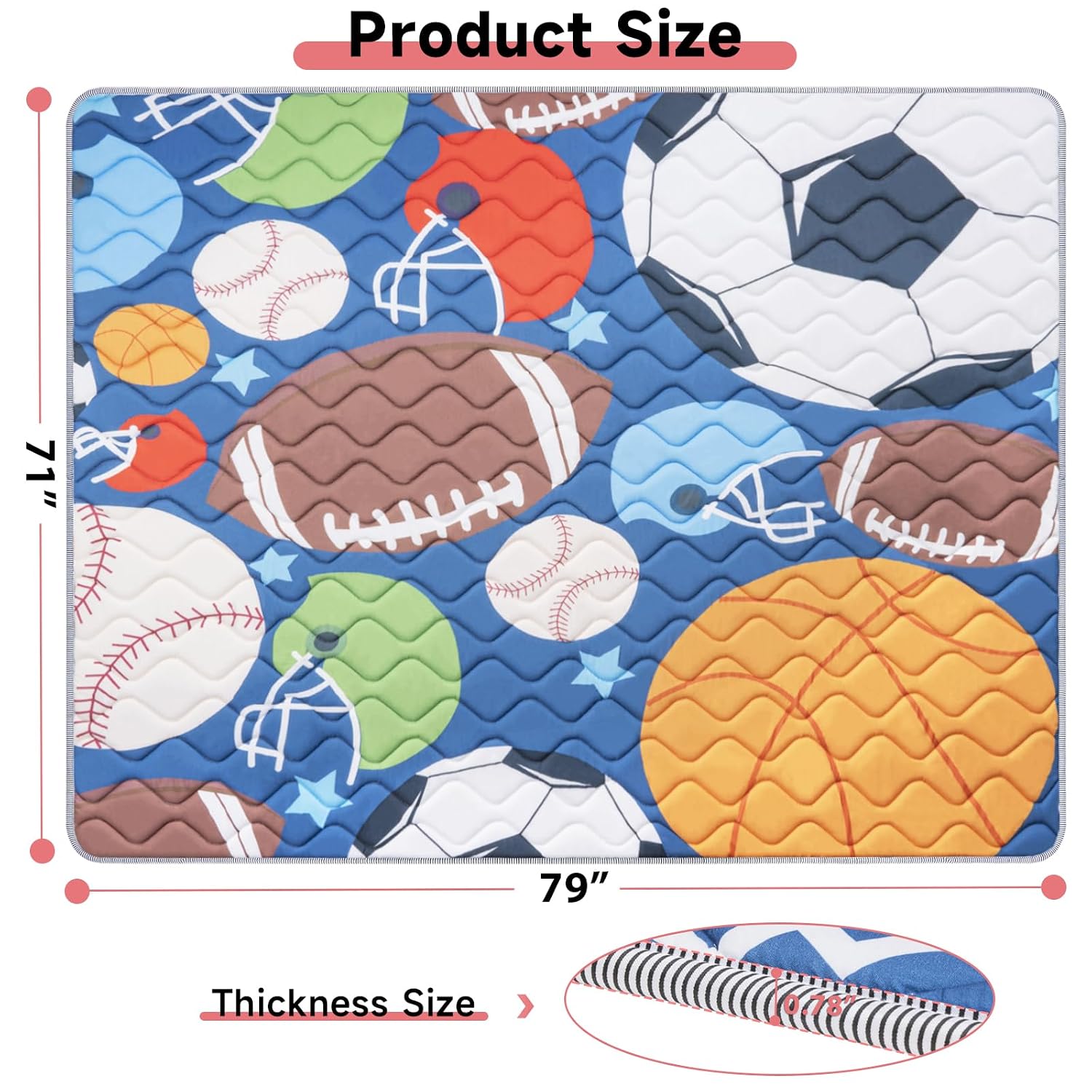 Detalle 2 de Baby Play Mat 79" x 71" Foldable Foam Play Mat