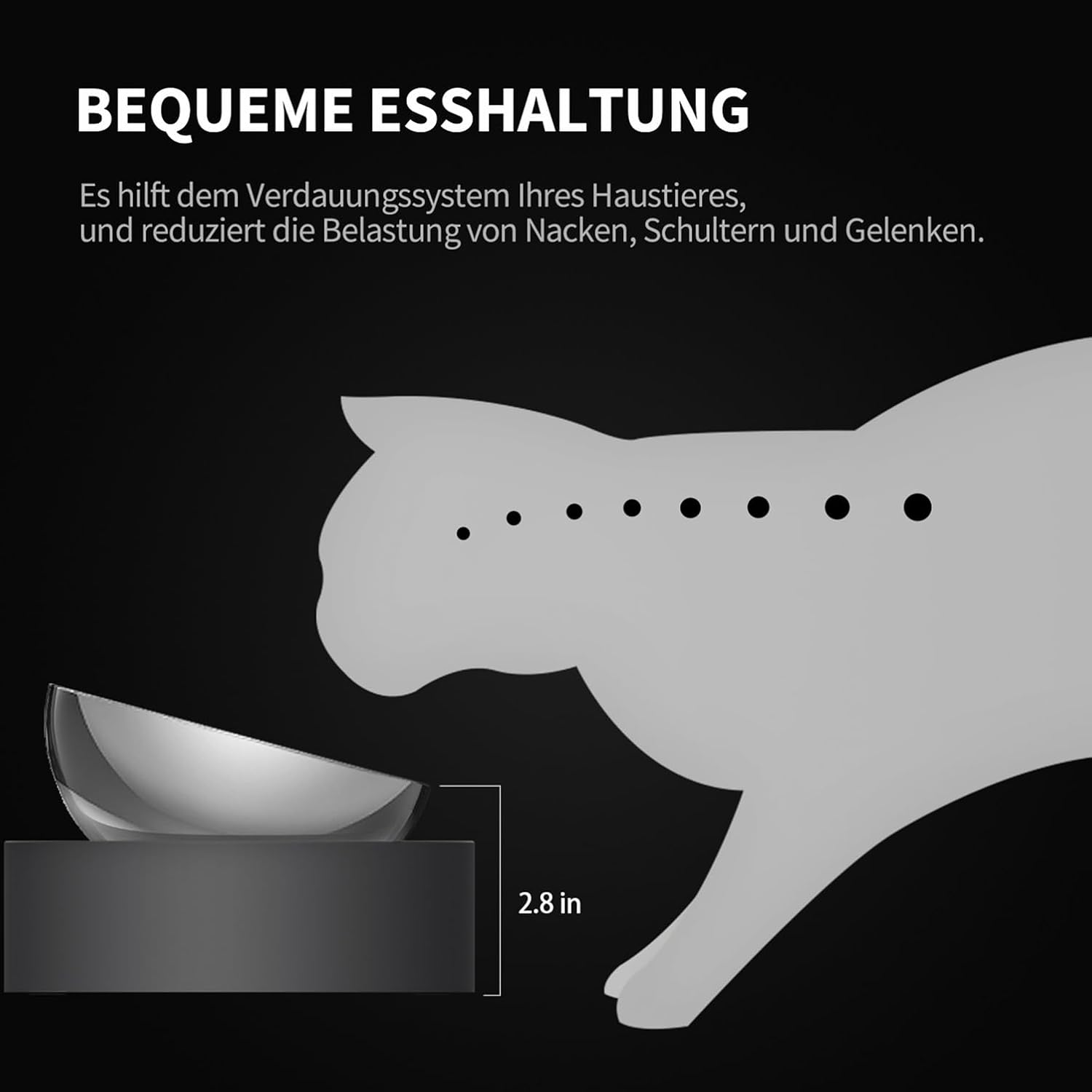 Detalle 2 de PETKIT CYBERTAIL Katzen Erhöhte Schüssel Edelstahl für Katzen