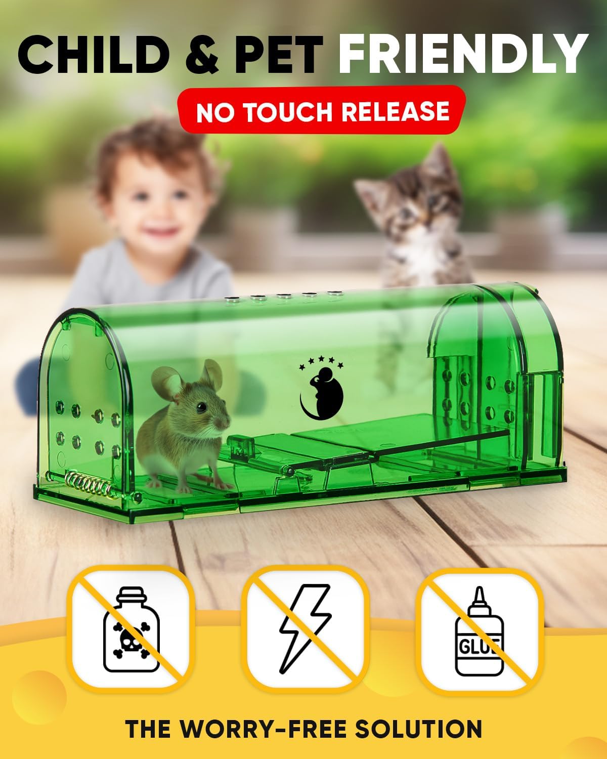 Detalle 2 de Motel Mouse Humane No-Kill Live-Catch Traps, 4-Pack, Reusable Plastic