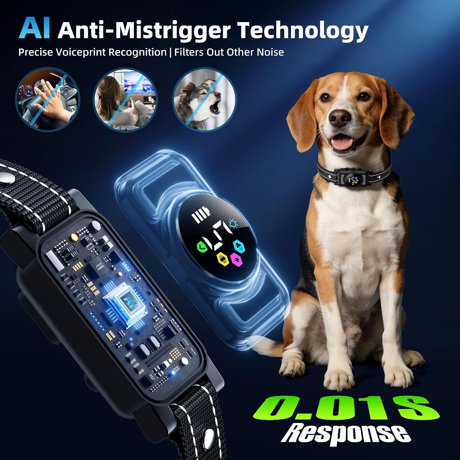Detalle de Jicawz Dog Bark Collar with Nylon Strap