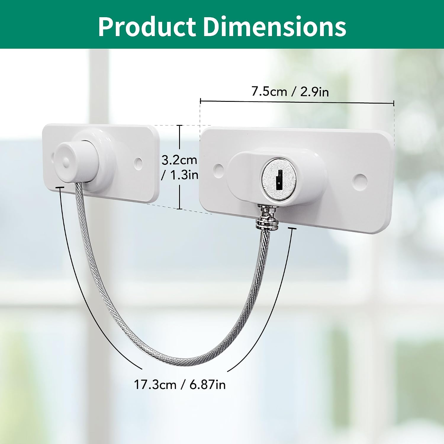 Detalle de Moonybaby 2-Pack Window Locks for UPVC with Key Lock and No-Drill Installation