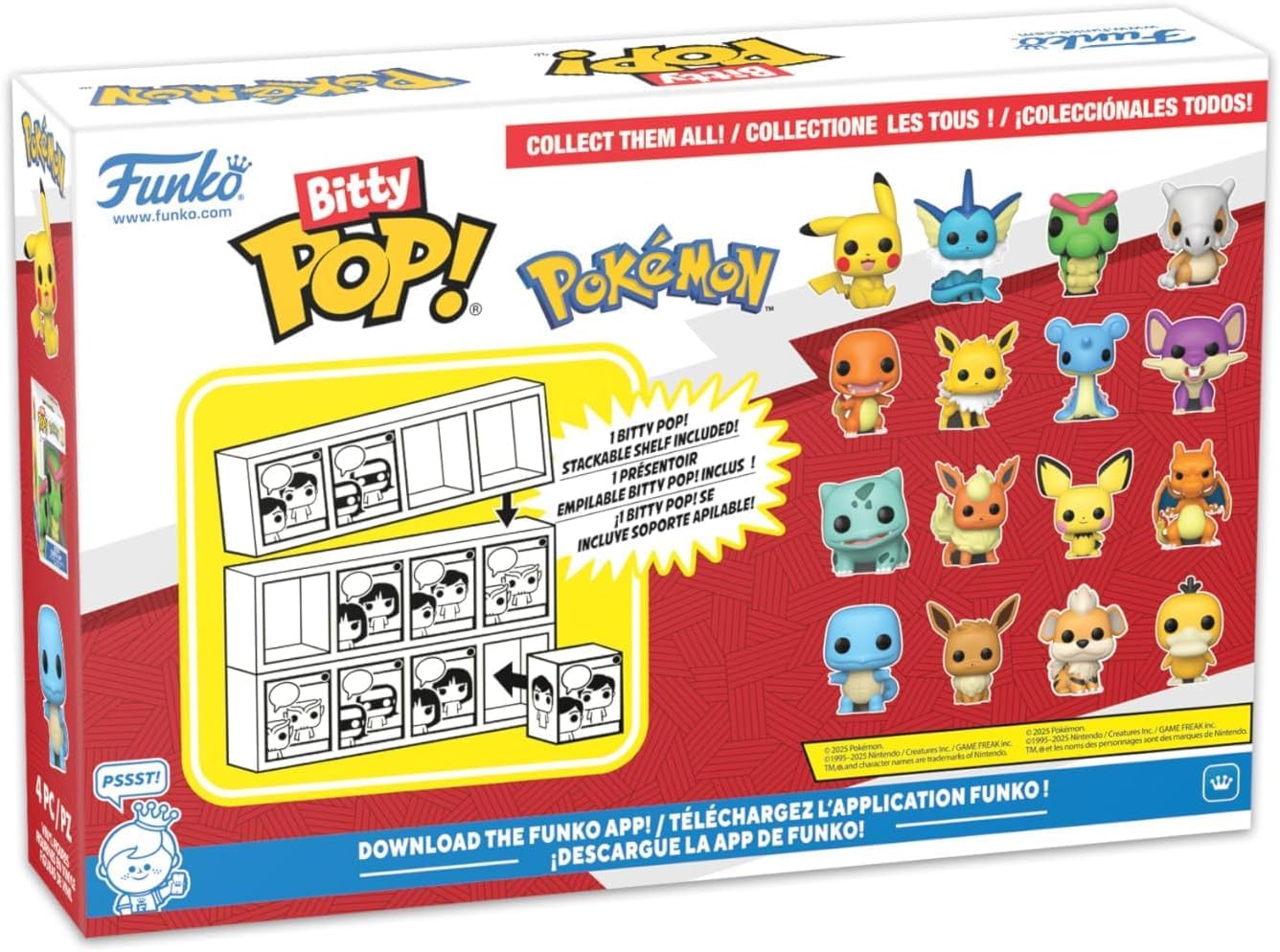 Thumbnail 2 de Funko Bitty POP! 4 Pack: Pokemon – Squirtle, Eevee, Growlithe, Psyduck (0,9 Zoll) Sammelbar