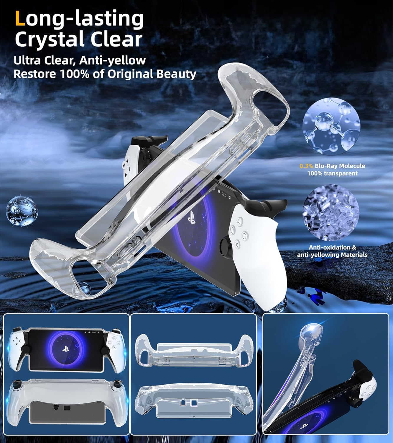 Thumbnail 4 de QUAGGY Tragetasche für PlayStation Portal Remote Player – Full Protection Bundle mit Schutzglas und Hartschale