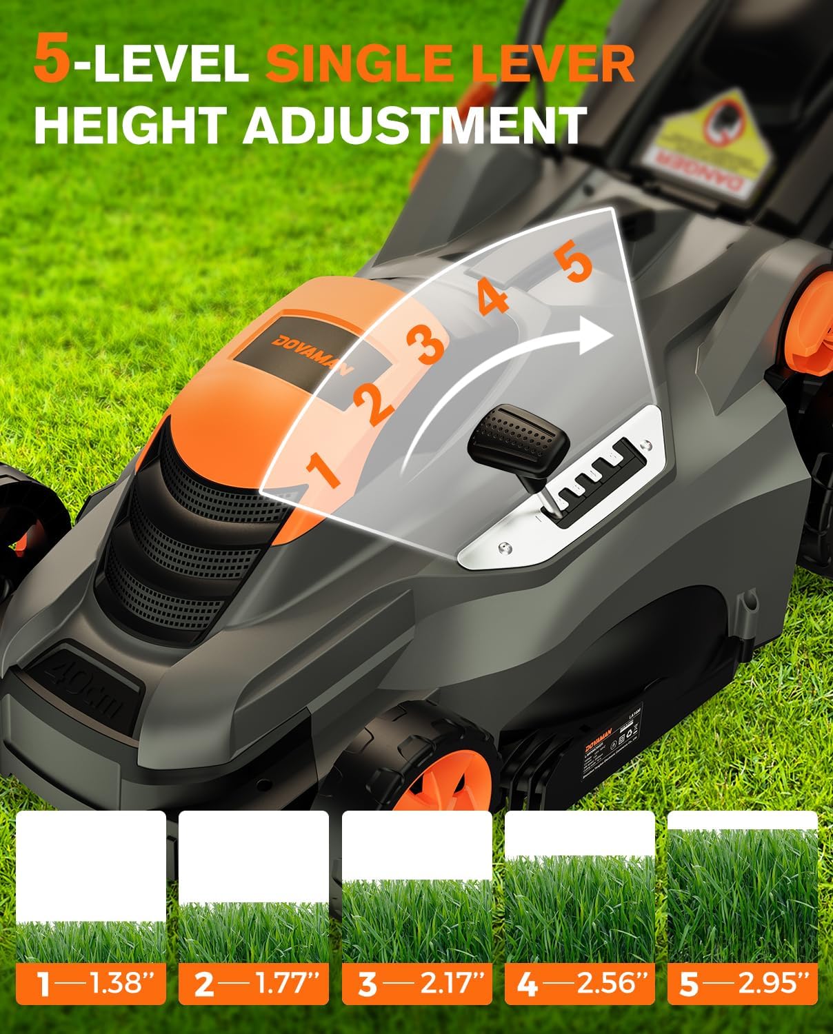 Detalle de DOVAMAN Corded Lawn Mower, 16-Inch