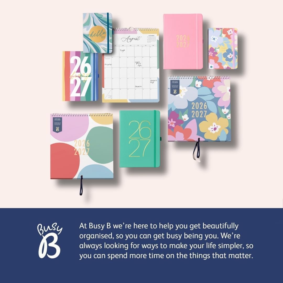 Thumbnail 6 de Busy B Family Wall Calendar – Mid-Year 2026–2027 (Aug ’26–Aug ’27) with 5-Column Layout, Storage Pockets and Colour-Coded Stickers