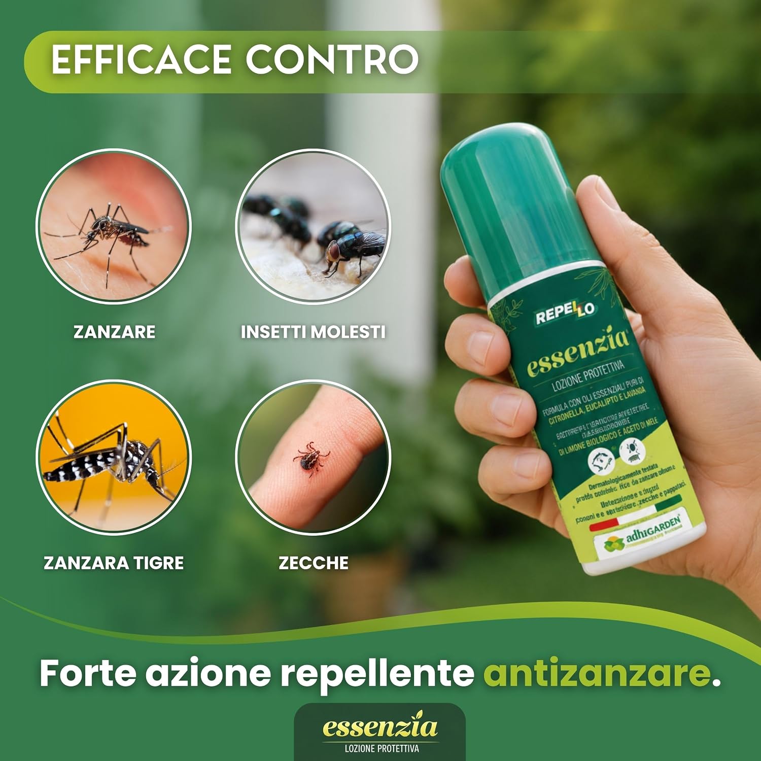 Detalle de Albagarden Lozione Antizanzare con Oli Essenziali — Adatta a Bambini dai 6 mesi e Pelli Sensibili