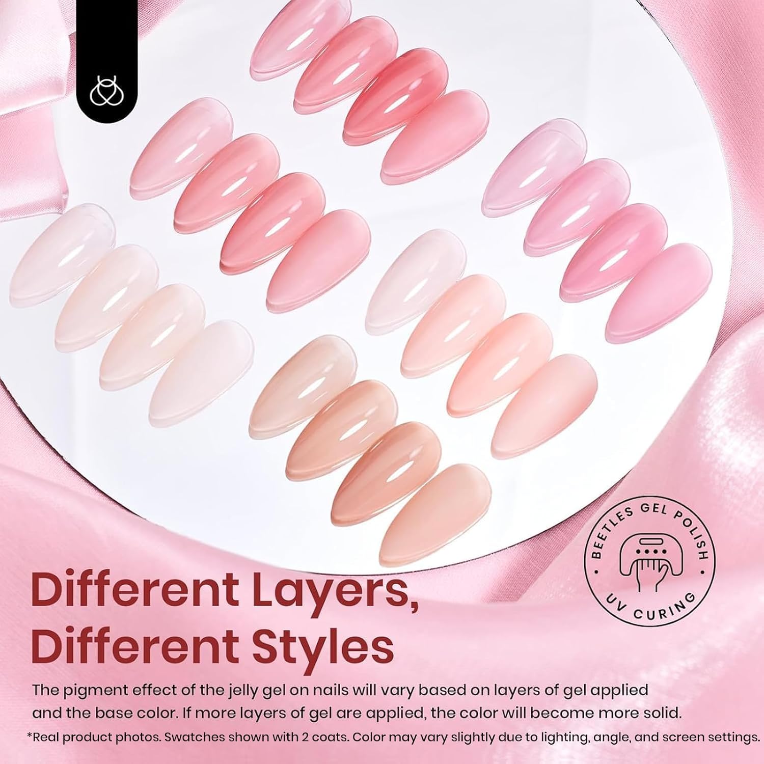 Detalle 2 de Beetles Jelly Gel 6 Colors Nail Set 💅