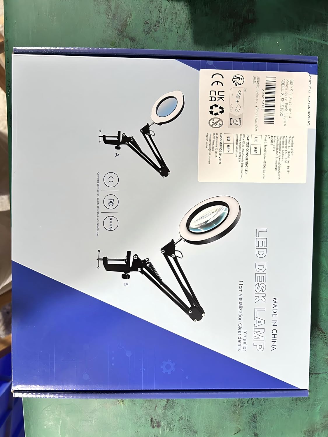 Detalle 2 de 10X Lupenlampe mit Licht und Ständer – 72 LEDs, 10-fache Vergrößerung, Metallklemme