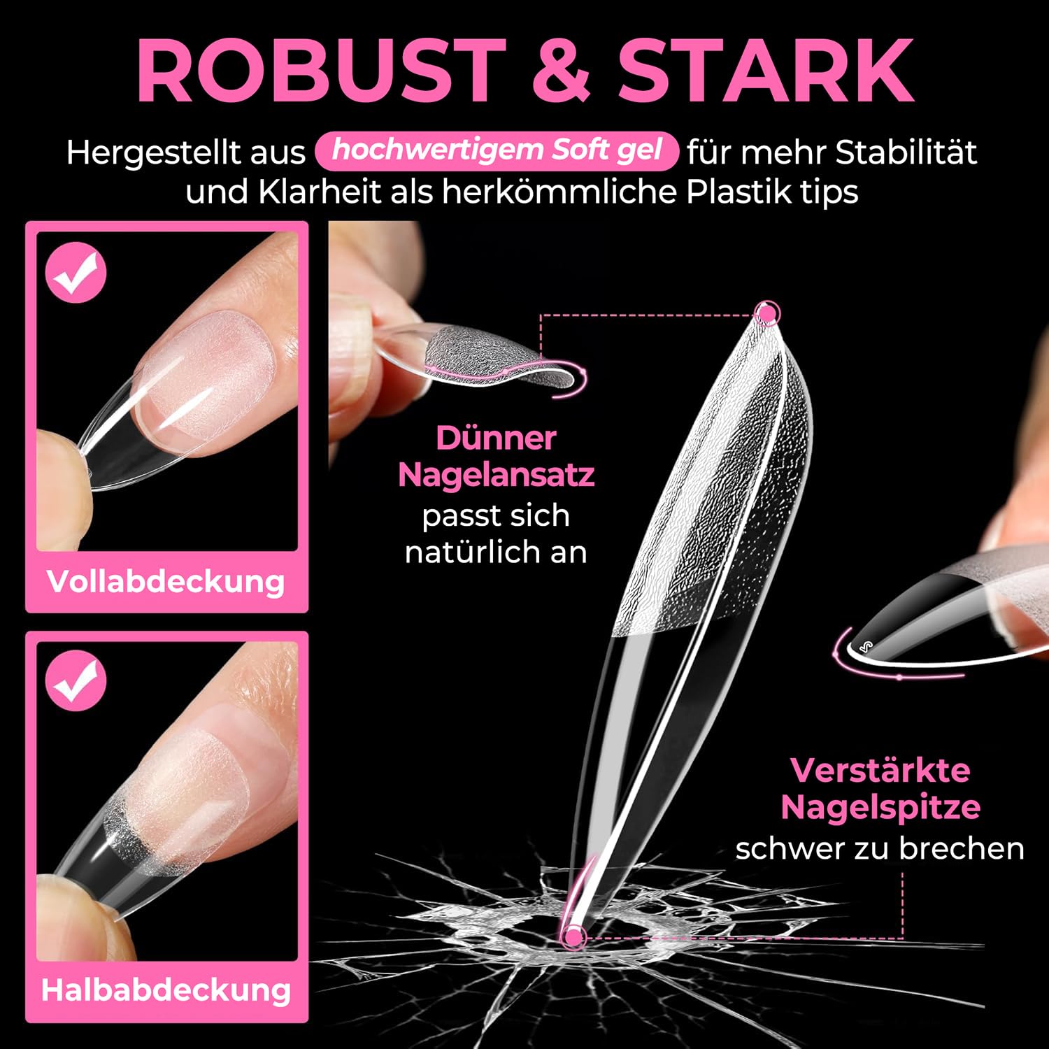 Thumbnail 4 de UNA GELLA Mandel Nail Tips 216 Stück 💅