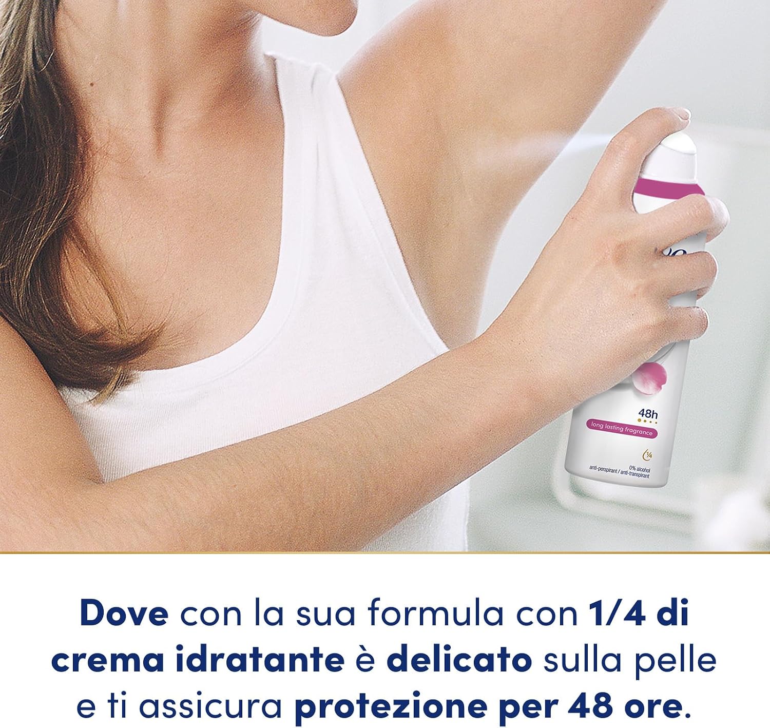 Detalle de Dove Deodorante Spray Classic Care Floral (protezione fino a 48 ore), con 1/4 di crema idratante, 6 x 150 ml
