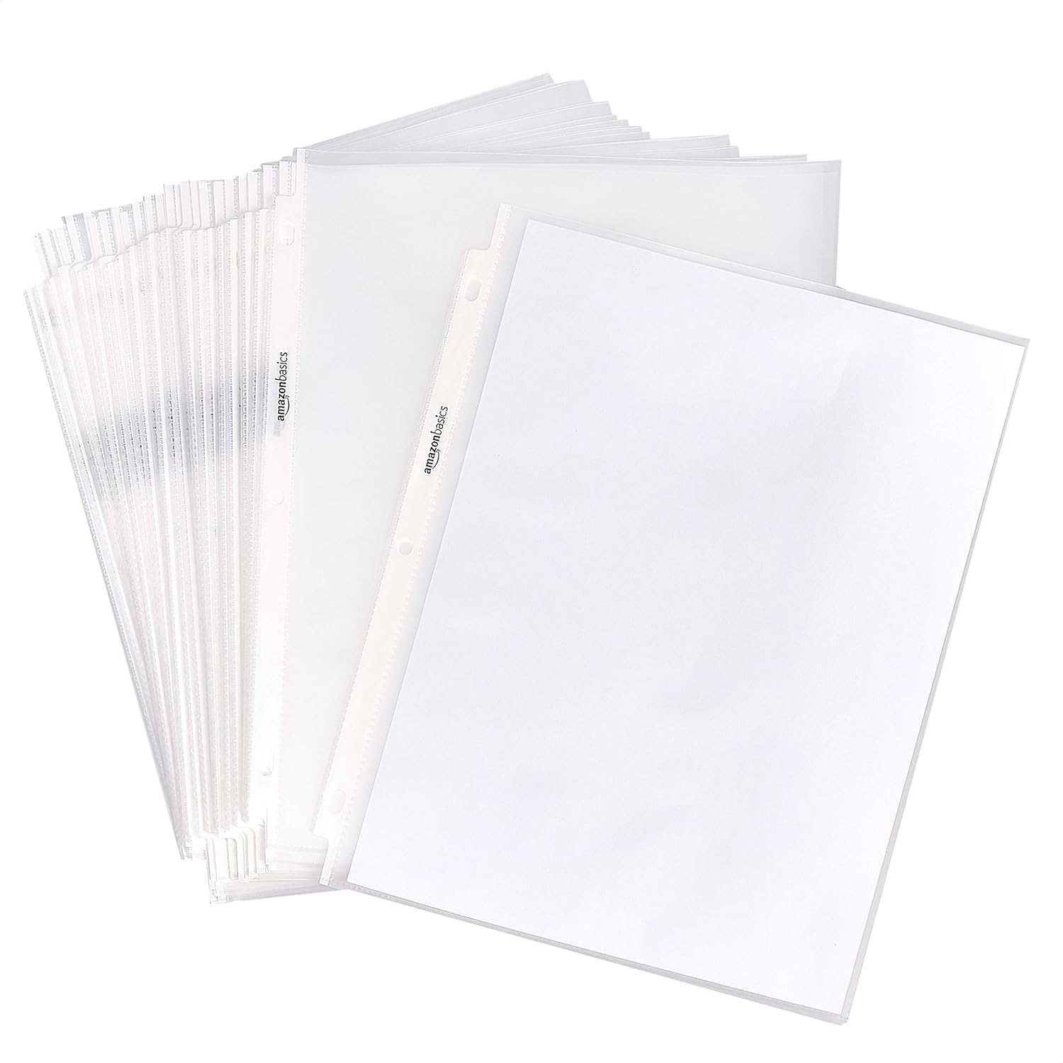 Amazon Basics Heavy Duty Non-Glare Sheet Protectors for 3-Ring Binders (Letter 8.5 x 11, 100-Pack)