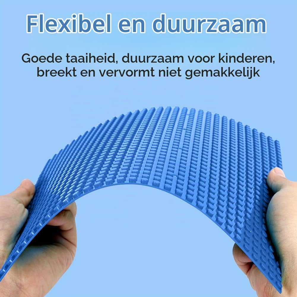 Detalle de Lekebaby LGGP-B01U bouwplaten, set van 6 blauwe platen van 25,5 x 25,5 cm
