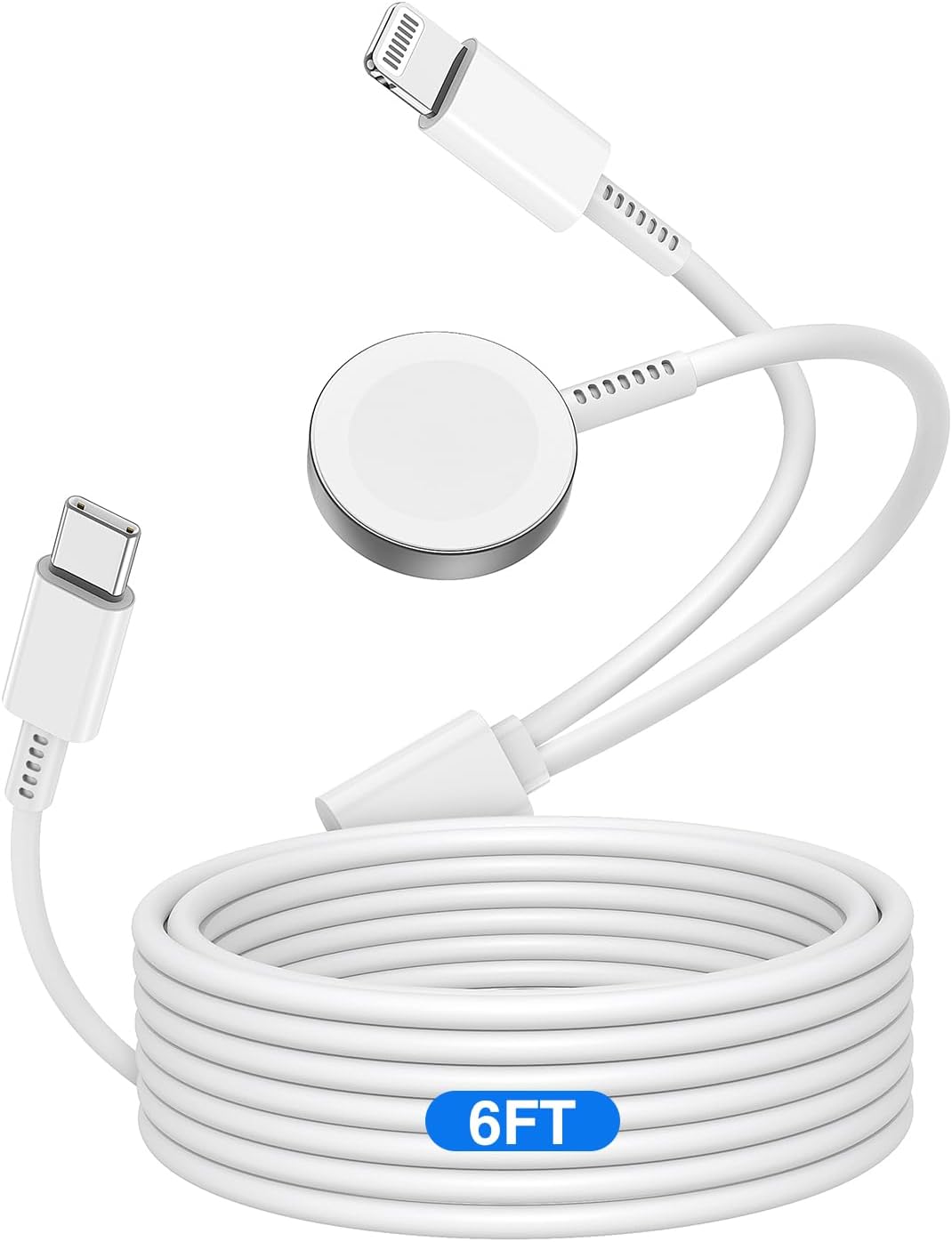 Magnetic 2‑in‑1 USB‑C Charger Cable 6ft