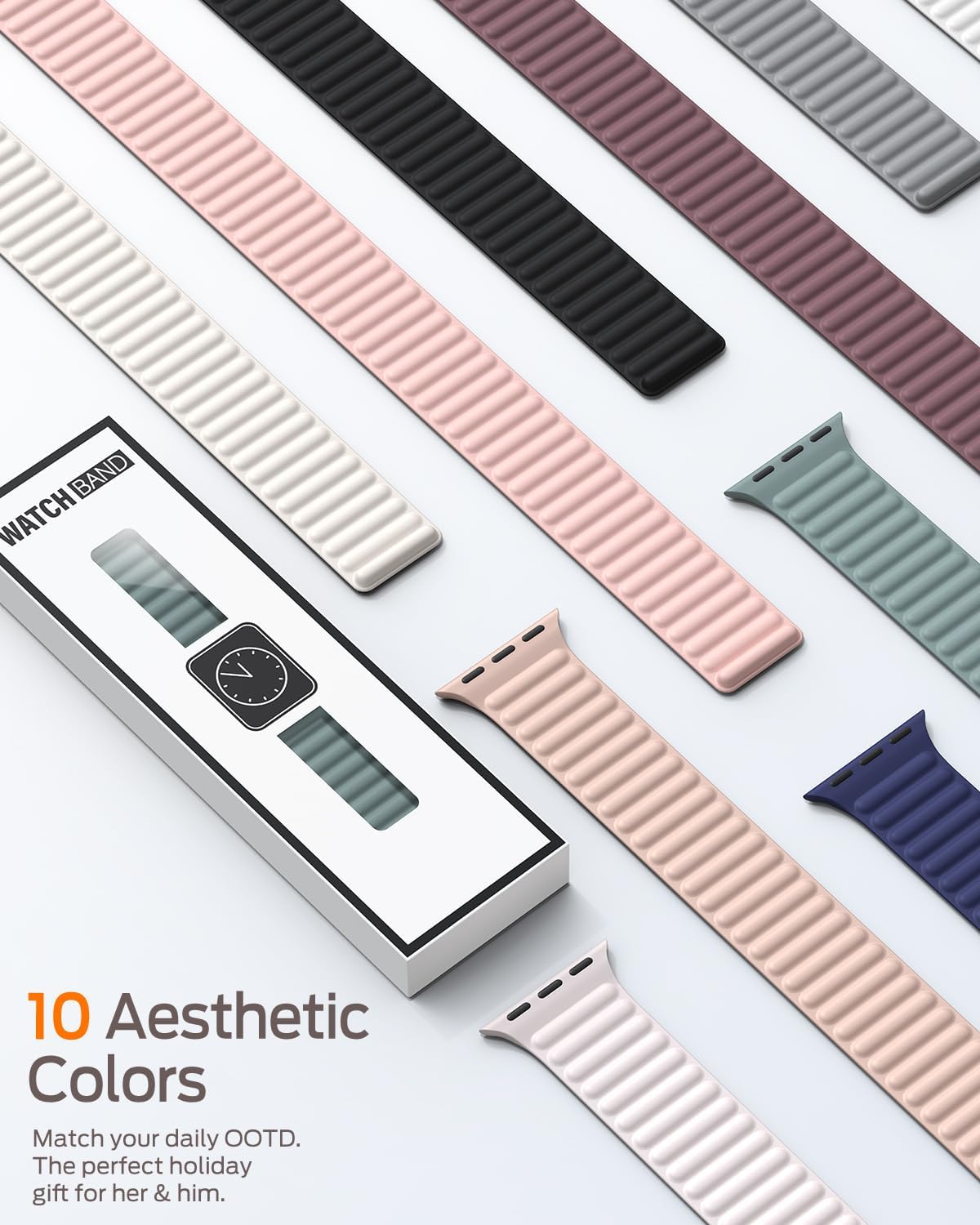 Thumbnail 6 de Patented Magnetic Silicone Sport Band for Apple Watch (Series 11 to Ultra) — Two Size Options, Infinitely Adjustable Magnetic Lock