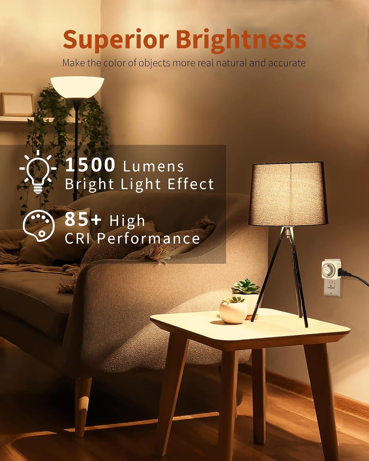 Detalle 2 de TJOY QASNB2 A19 LED Light Bulbs, 100W Equivalent, 2700K, 12-Pack