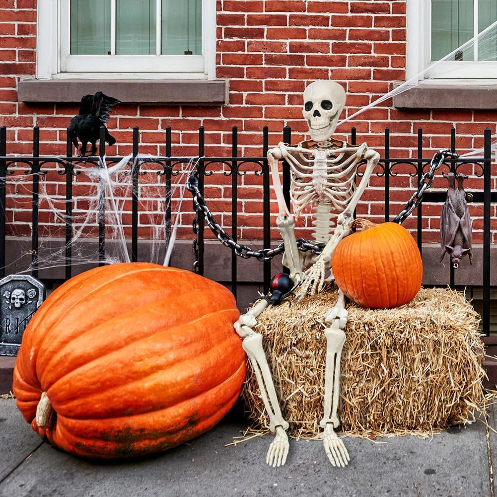 Detalle 2 de WODMAZ ZW-LXWSJGJ 3-Foot Posable Plastic Skeleton Halloween Decoration