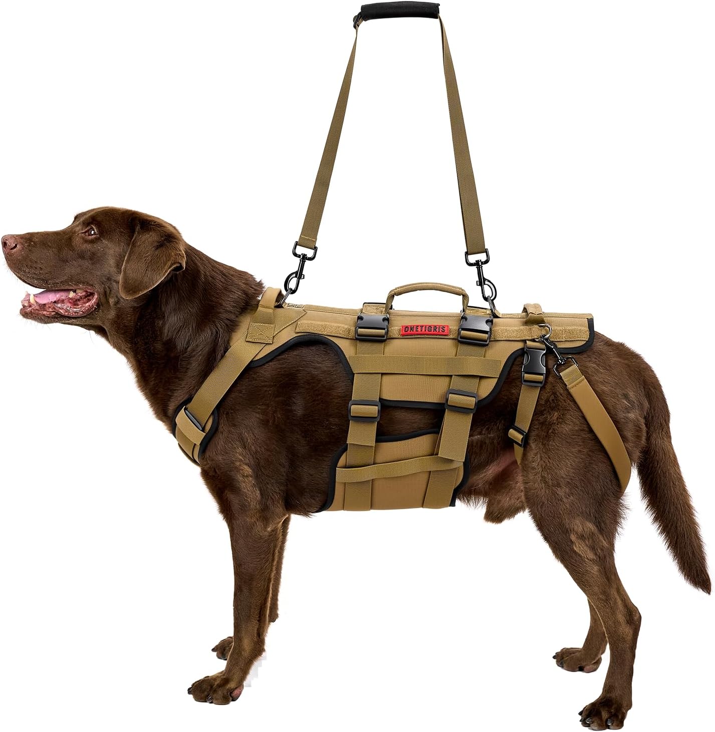 Detalle de OneTigris Dog Lift Harness for Large Dogs: Practical Mobility Support for Senior or Recovering Pups