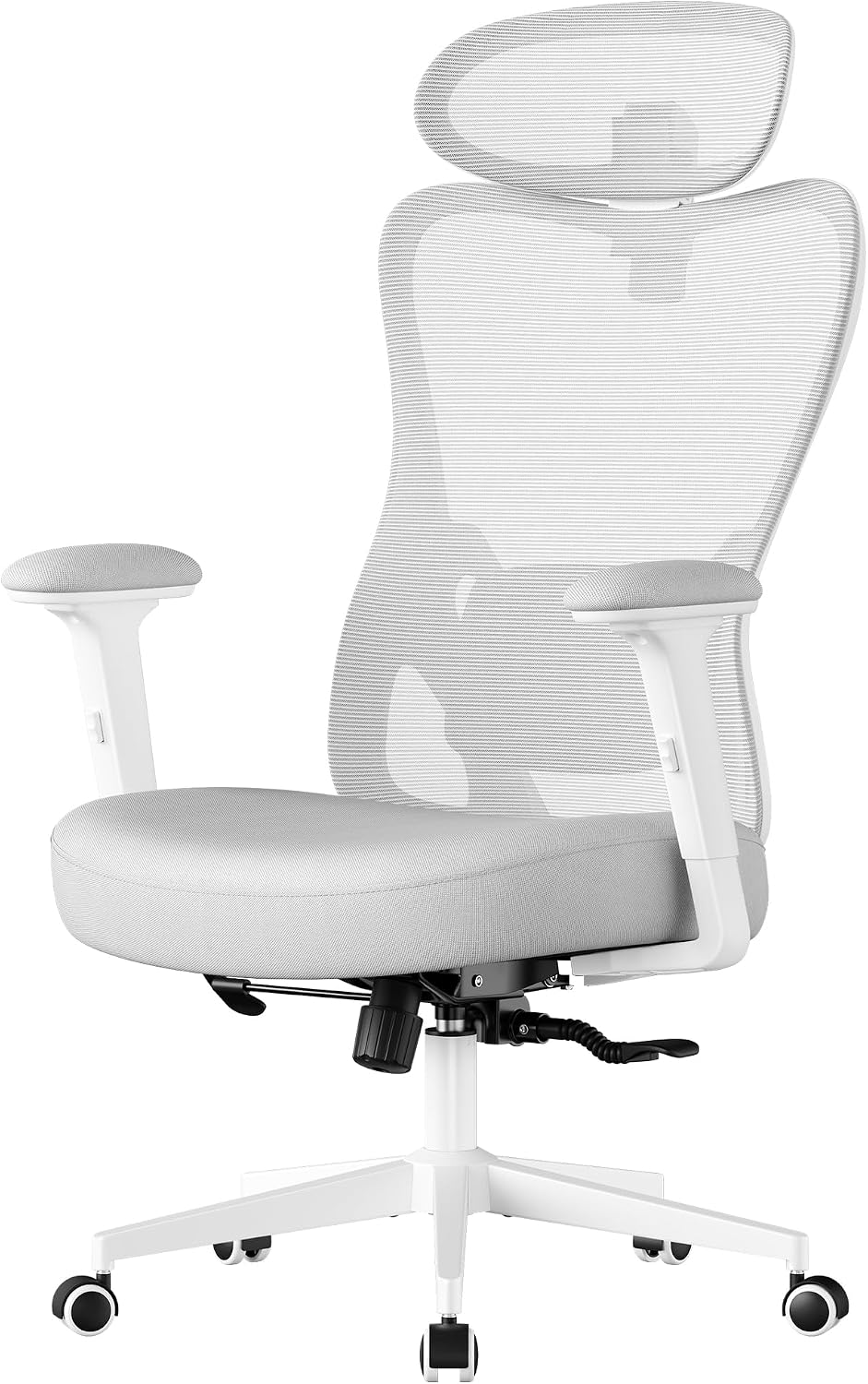 Detalle de Sedia da ufficio ergonomica SONGMICS OBN066BH01 con supporto lombare e poggiatesta regolabili, portata fino a 150 kg